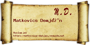 Matkovics Demjén névjegykártya
